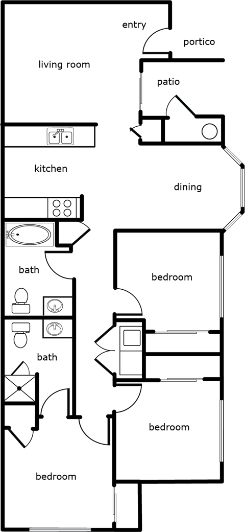 Vista Ridge 3 Bed 2 Bath 1215 SF